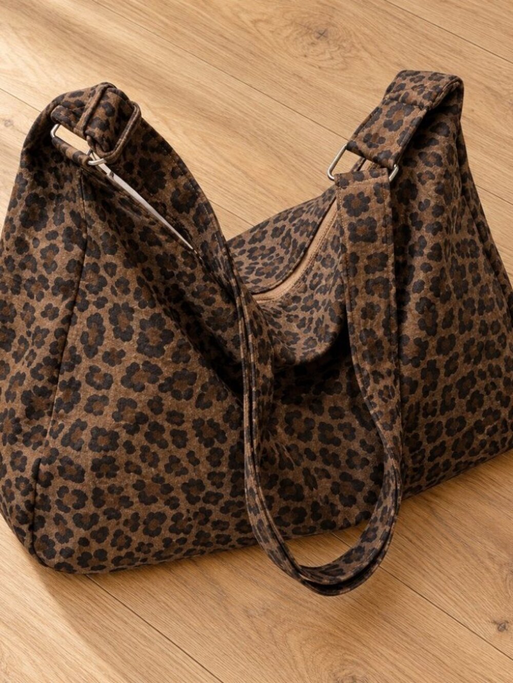 Leopard print slouchy shoulder bag - y2k cheetah hobo bag
